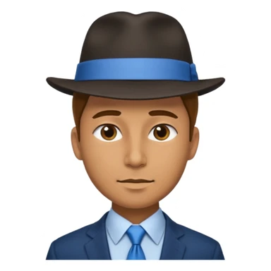 man with hat and blue ties sticker