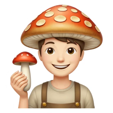 Eating a tall mushroom sticker