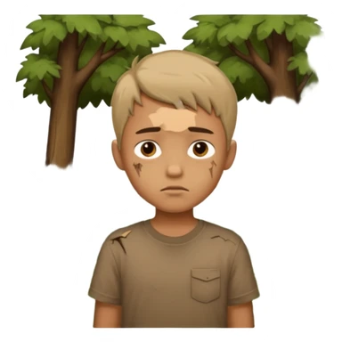 Manga bir bola ormonda yolgiz holatini tasvirlab ber sticker