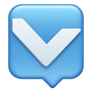 I want to make an verified emoji with an blue square and checkmark in it that is sideways sticker