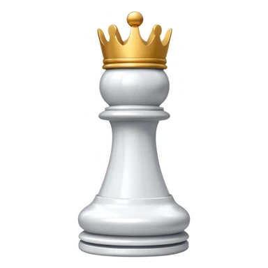 white plastic chess pieces, king sticker