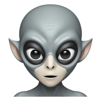an gray alien wearing mask sticker