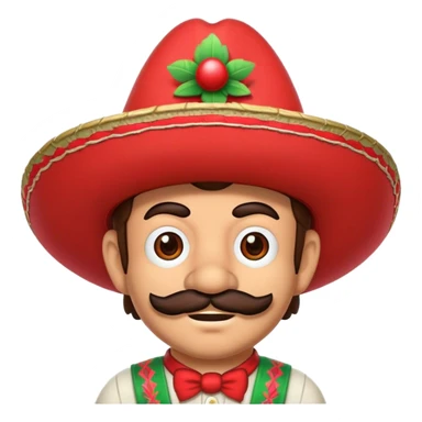 mexican mario bros with a red sombrero  sticker
