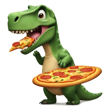 Dino eating pizza sticker
