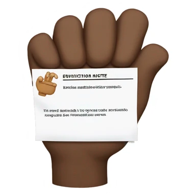 Brown hand holding eviction notice sticker