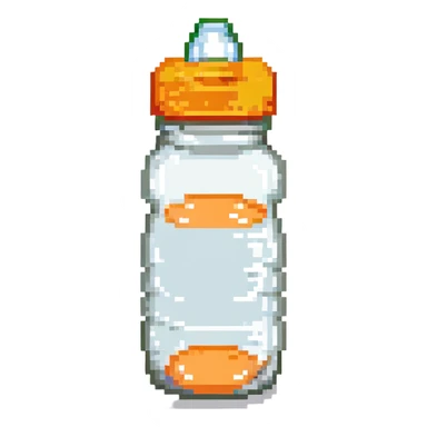 baby bottle with orange lid sticker
