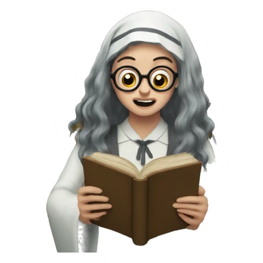Moaning myrtle throwing book while crying sticker