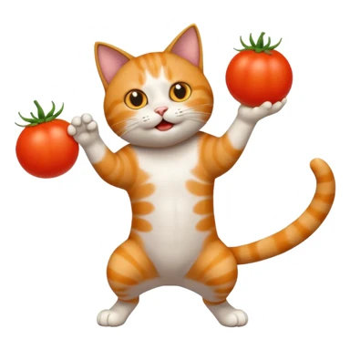 Cat throwing tomato  sticker