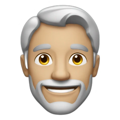 a smiling grey man with a very muscular jaw sticker