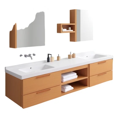 bathroom counter with two rectangular sinks contemporary sticker
