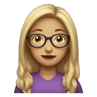girl with long hair, glasses and halloween costume sticker