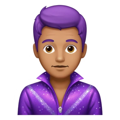 man supervisor wearing glitter purple glittery clothes sticker