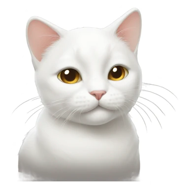 White cat kisses sticker