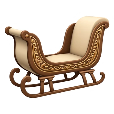 beige winter sleigh sticker