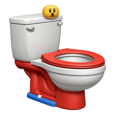 Mario's neck and head only sticking out of a white toilet sticker