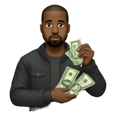 Kanye west holding money  sticker