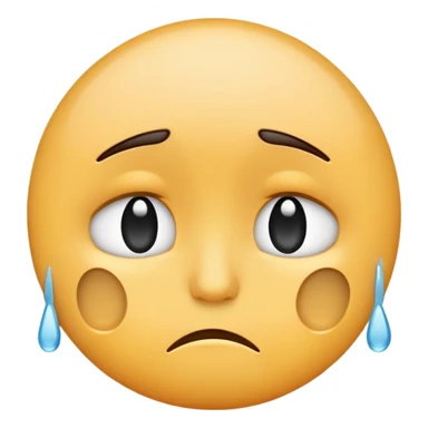 sad face emoji with green background and subtle tears sticker