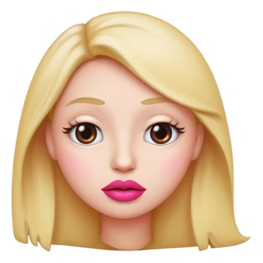 I want an emoji with the eyes looking to the side and with big pink lips and a judgemental face sticker