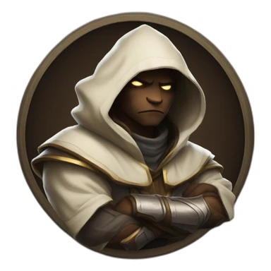 hooded jedi arms folded in world of warcraft sticker