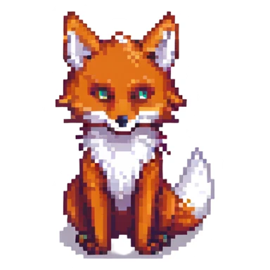 a fox with nine tails, pixel art style sticker