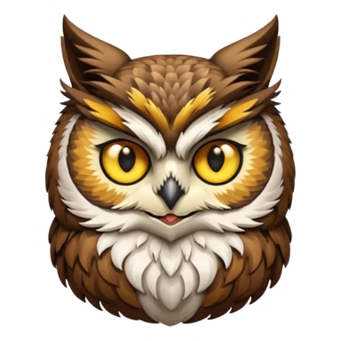 Owl with cat head sticker