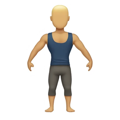 guy doing shoulder press viewed from back. yellow skin tone, no hair sticker