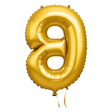 0 number in gold balloons sticker