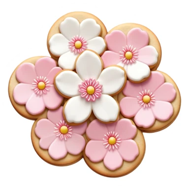 Cute Pastel pink and white Cherry Blossom Sakura Cookie sticker