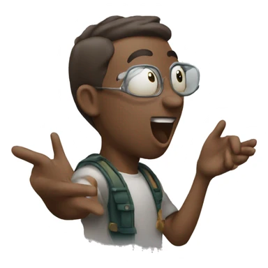 Blowing a kiss and waving sticker