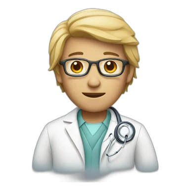 A doctor wearing a jacket sticker