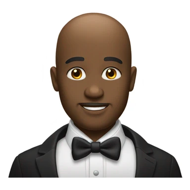 Black bald man in tuxedo  sticker