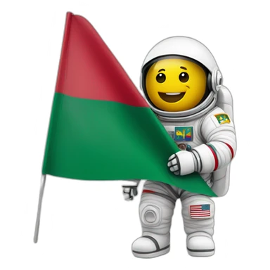 astronaut holding republic of lithuania (europe) flag sticker