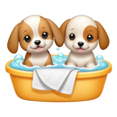 Baby spa day and puppies  sticker