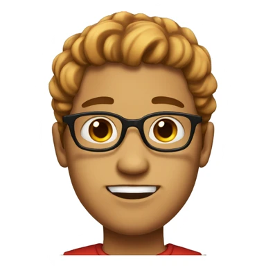 cool with bold face skin not brown and glasses on eyes hair red ad scars on face sticker