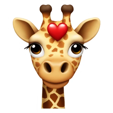 A giraffe with red heart eyes sticker
