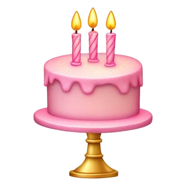 Sparkly light pink two tier birthday cake with candles sticker