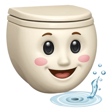 Flush toilet with a face smile sticker