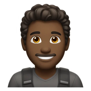 A white man with dark hair, brown eyes, smiling and saying Good morning sticker