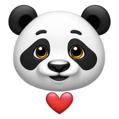 Panda with heart eyes sticker