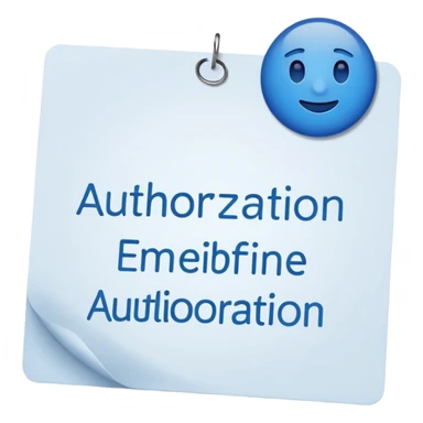 Emoji de una hoja firmada con una firma azul simulada y título “Autorización”. sticker