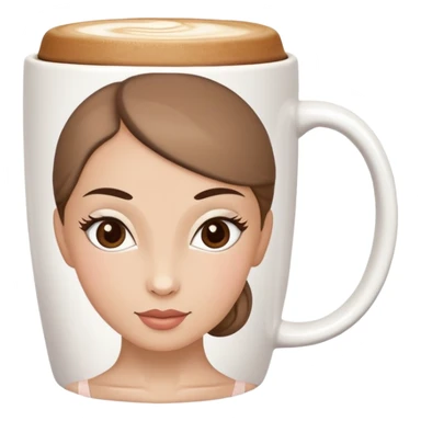 ballerina but her head is a coffee mug sticker