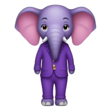 a purple elephant wearing pants sticker