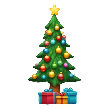 Christmas tree with retro lights and gifts  sticker