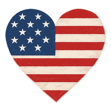 heart with a Fourth of July theme, no background sticker
