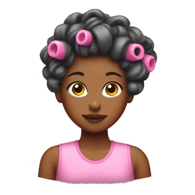 girl with curlers in sticker