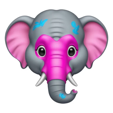 an portrait elephant with pink mask
 sticker