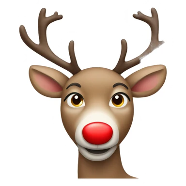 Reindeer with a red nose sticker