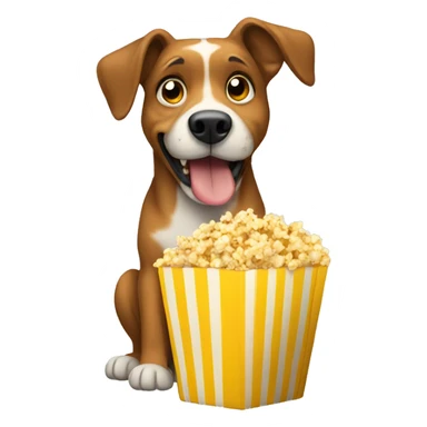 dog eating popcorn sticker