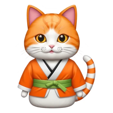 cat dressed in a sushi costume sticker