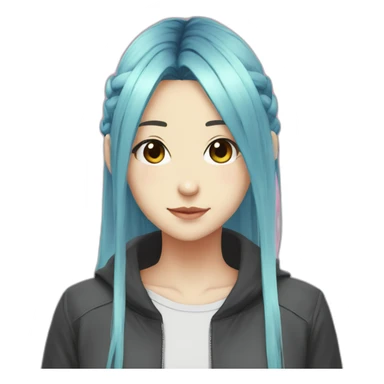 split dye anime girl sticker